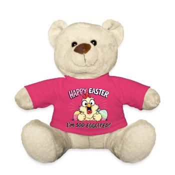 happy easter i am eggcited - Teddy Bear - pink - Front