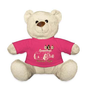 Illustration de voiture personnalisée à l’ancienne - Nounours - rose - Devant