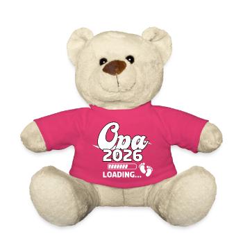 Grand-père 2026 Chargement Empreintes de Bébé Design - Nounours - rose - Devant