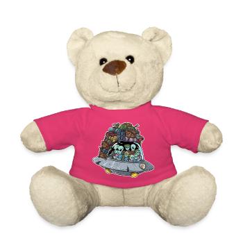 Voyage de vacances extraterrestre dans un OVNI - Nounours - rose - Devant