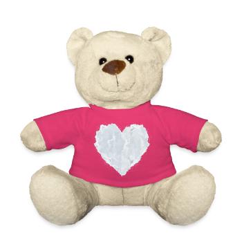 Cœur de nuages – Cœur blanc à la texture douce - Nounours - rose - Devant