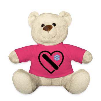 Snowboard Herz Berg Schnee Winter - Teddy - Pink - Vorne