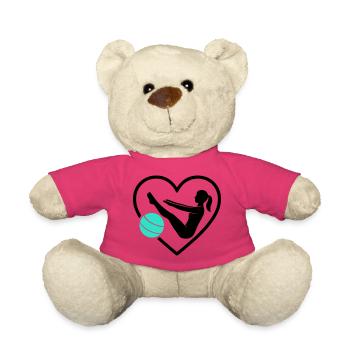 Pilates Herz Frauen Silhouette Fitness Wellness - Teddy - Pink - Vorne