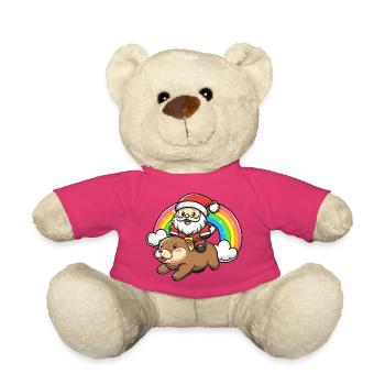 Noël du Père Noël castor - Nounours - rose - Devant