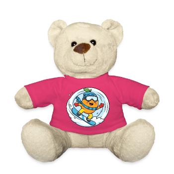 Snowboardende Orange Winter Snowboard Spass - Teddy - Pink - Vorne