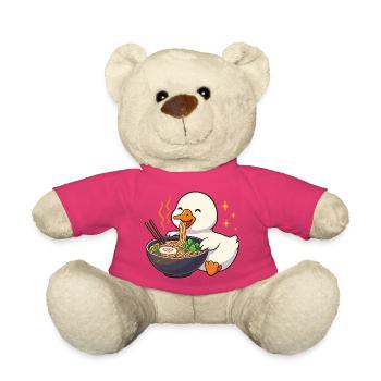 Goose with noodles ramen kawaii goose - Teddy Bear - pink - Front