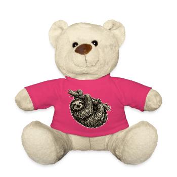 Illustration de paresseux dans un style vintage - Nounours - rose - Devant