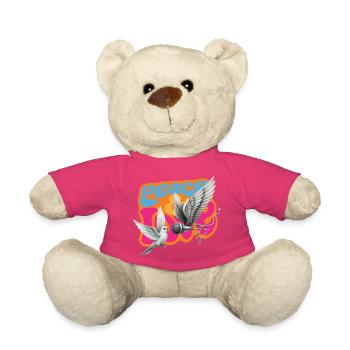 DOVE INTERVIEW - peace & love - Teddy Bear - pink - Front