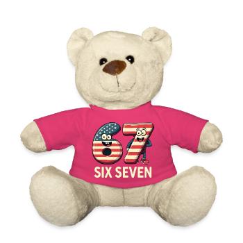 US Flag 67 Memes Six Seven - Nounours - rose - Devant