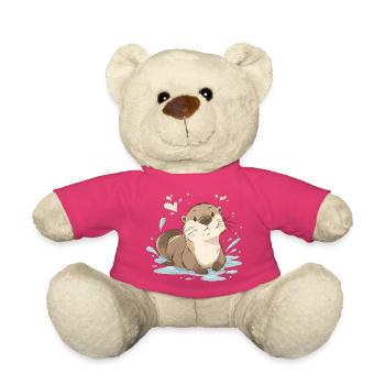Cute kawaii otter – soothing nature animal - Teddy Bear - pink - Front