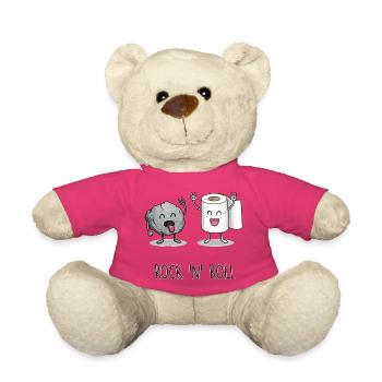 Design de dessin animé rock 'n' roll drôle - Nounours - rose - Devant