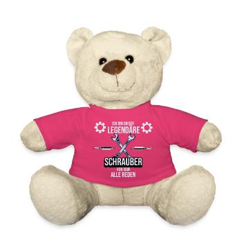 T-shirt Mécanicien automobile, cadeau Mécanicien - Nounours - rose - Devant