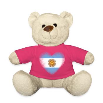 Argentina Flag Heart Proud Argentine Pride Art - Teddy - Pink - Vorne