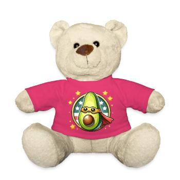Niedlicher Gesunde Avocado Superheld Helden Frucht - Teddy - Pink - Vorne