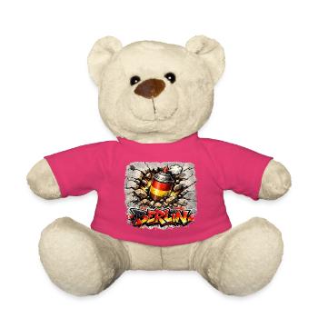 Le mur de Berlin - Nounours - rose - Devant