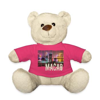 Macao in China Skyline Vintage Souvenir - Teddy - Pink - Vorne
