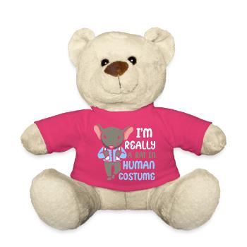 Rat, house rat, rat owner, rat lover - Teddy Bear - pink - Front