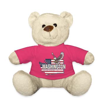 Washington, États-Unis, États-Unis avec carte - Nounours - rose - Devant