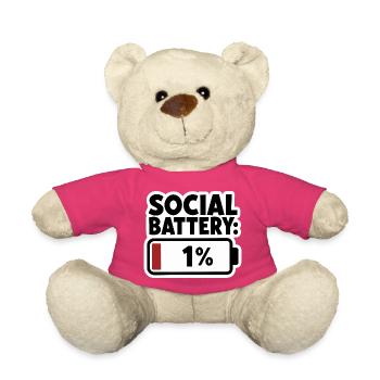  Social Battery 1 Prozent Low Energy Introvert - Teddy - Pink - Vorne