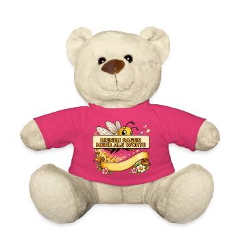 Biene Honig Imker Honigwabe Blumen Wiese Insekt - Teddy - Pink - Vorne