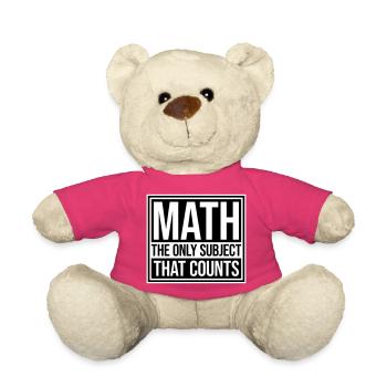 Les mathématiques La seule matière qui compte Nerd Mathe Logo - Nounours - rose - Devant