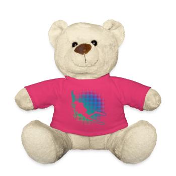 Gift idea for a diving fan with freediving - Teddy Bear - pink - Front