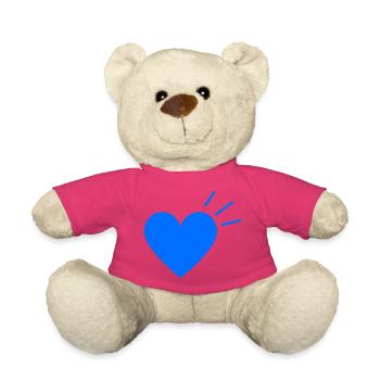 Éclat du cœur bleu | Conception minimale - Nounours - rose - Devant