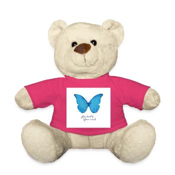 Papillon Bleu Sois gentil avec le Fantôme - Nounours - rose - Devant