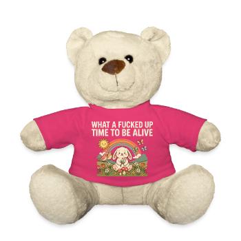 Quel moment tordu pour être en vie, drôle de Bunny Tee - Nounours - rose - Devant