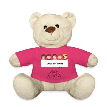 I Love My Mom – Kinderporträts - Teddy - Pink - Vorne