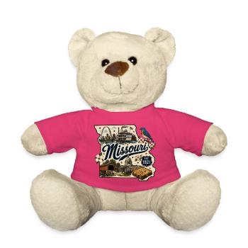 Missouri Show Me State Vintage-Reiseaufkleber - Teddy - Pink - Vorne