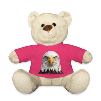 Eagle Portrait Bold Head Artwork - Teddy Bear - pink - Front
