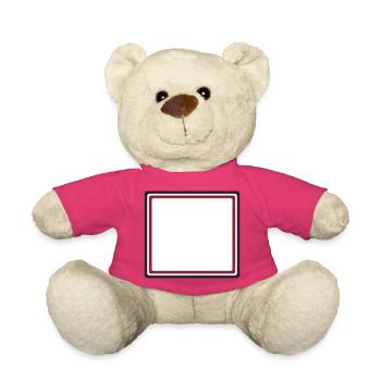Empty Frame Frame - Add Your Own Text Design - Teddy Bear - pink - Front
