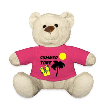 Beach flip-flops in the sunlight - Teddy Bear - pink - Front