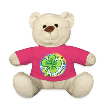 Glücksbringer - Glücksklee - Du schaffst das! - Teddy - Pink - Vorne