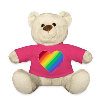 Gradient Rainbow Heart - Teddy - Pink - Vorne