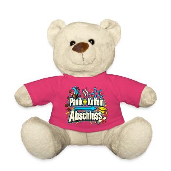 Abi Abschluss Prüfungsstress Koffein Nerd Humor - Teddy - Pink - Vorne
