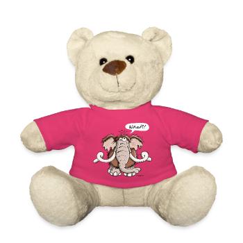 Mammouth drôle - éléphant - dessin animé - cadeau - Nounours - rose - Devant