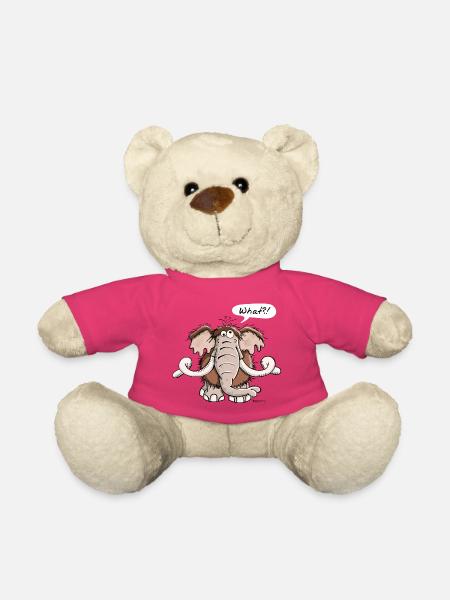 Funny mammoth - Elephant - Cartoon - Gift - Teddy Bear - pink