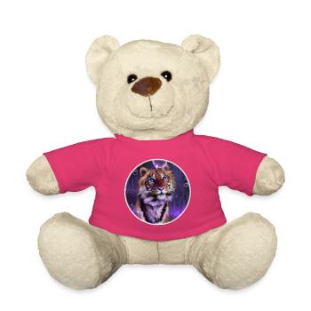 Kosmischer Tiger im Neonlicht - Teddy - Pink - Vorne