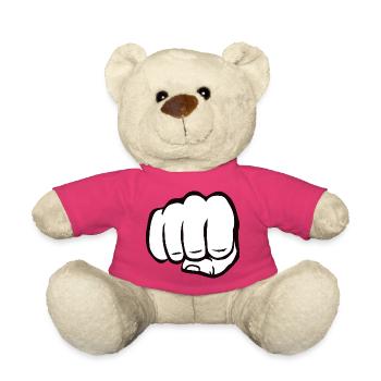 Poing serré poing bosse cool symbole du logo - Nounours - rose - Devant