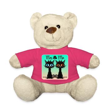 Hochzeit Verlobung - Katzendekoration - Ehe - MRS - Teddy - Pink - Vorne