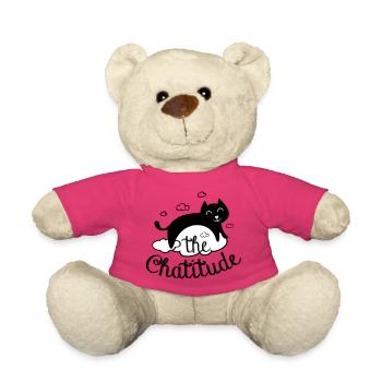 Chatitude, drôle de chat ! humour chat paresseux - Nounours - rose - Devant