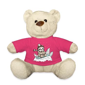 Petit paresseux dans la neige hivernale - Nounours - rose - Devant
