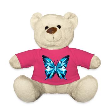 Blue Butterfly – Elegant Nature Art - Teddy Bear - pink - Front