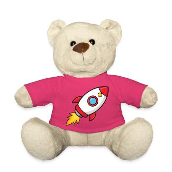 Retro Rocket Burst Design - Teddy Bear - pink - Front