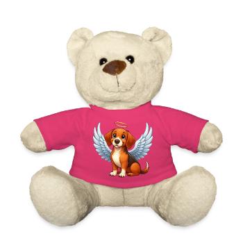 Süßer Beagle Cartoon Engel mit Flügeln Heilig - Teddy - Pink - Vorne