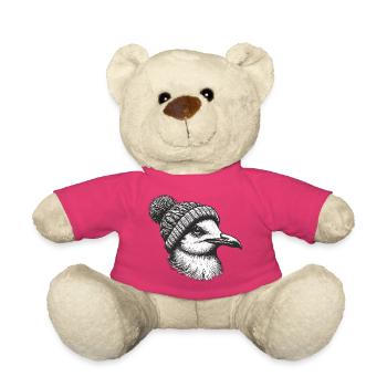 Mouette avec chapeau à pompon - Nounours - rose - Devant
