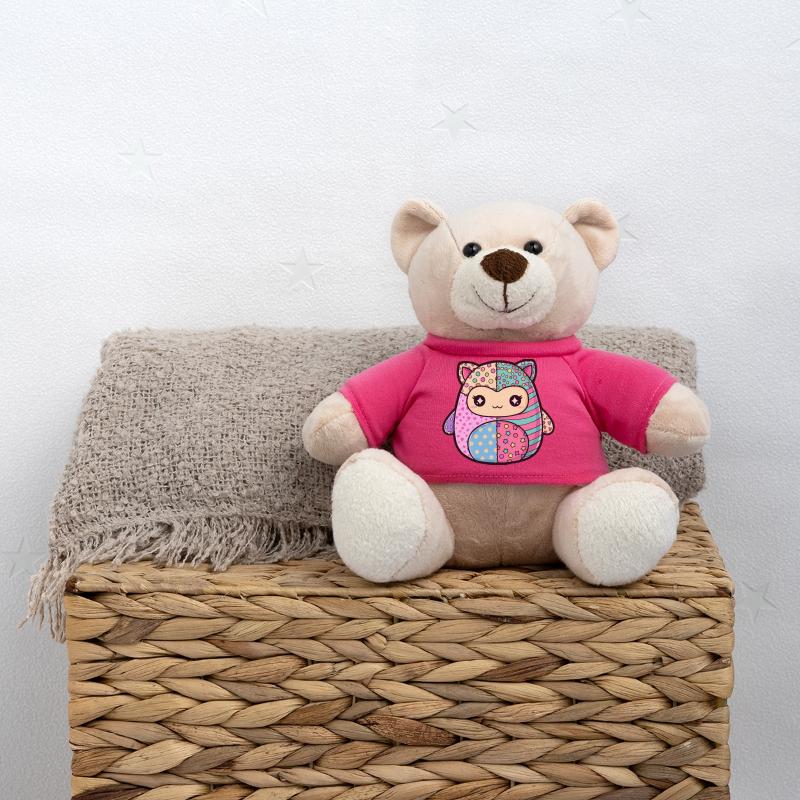Patchwork Kitten Pastel Colors Teddy Bear