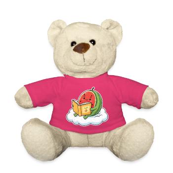 Melon kawaii en lisant - Nounours - rose - Devant
